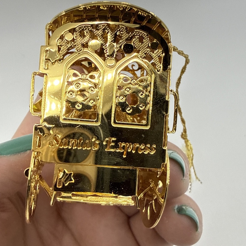 2 Danbury Mint 1990s Christmas Ornaments 23K gold Plated - Picture 4 of 13